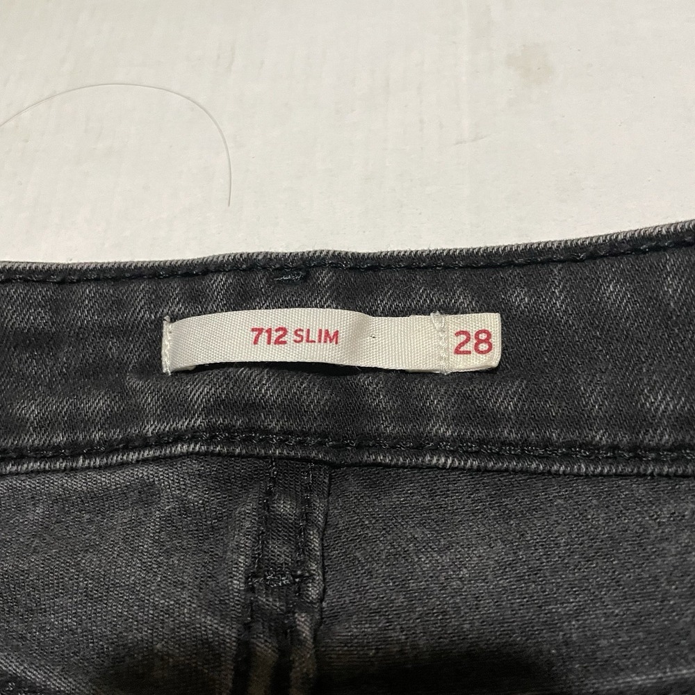 Levi's 712 Slim Jeans Womens Size 28 X 31 Black Stretch Skinny Mid Rise Denim - Picture 2 of 9